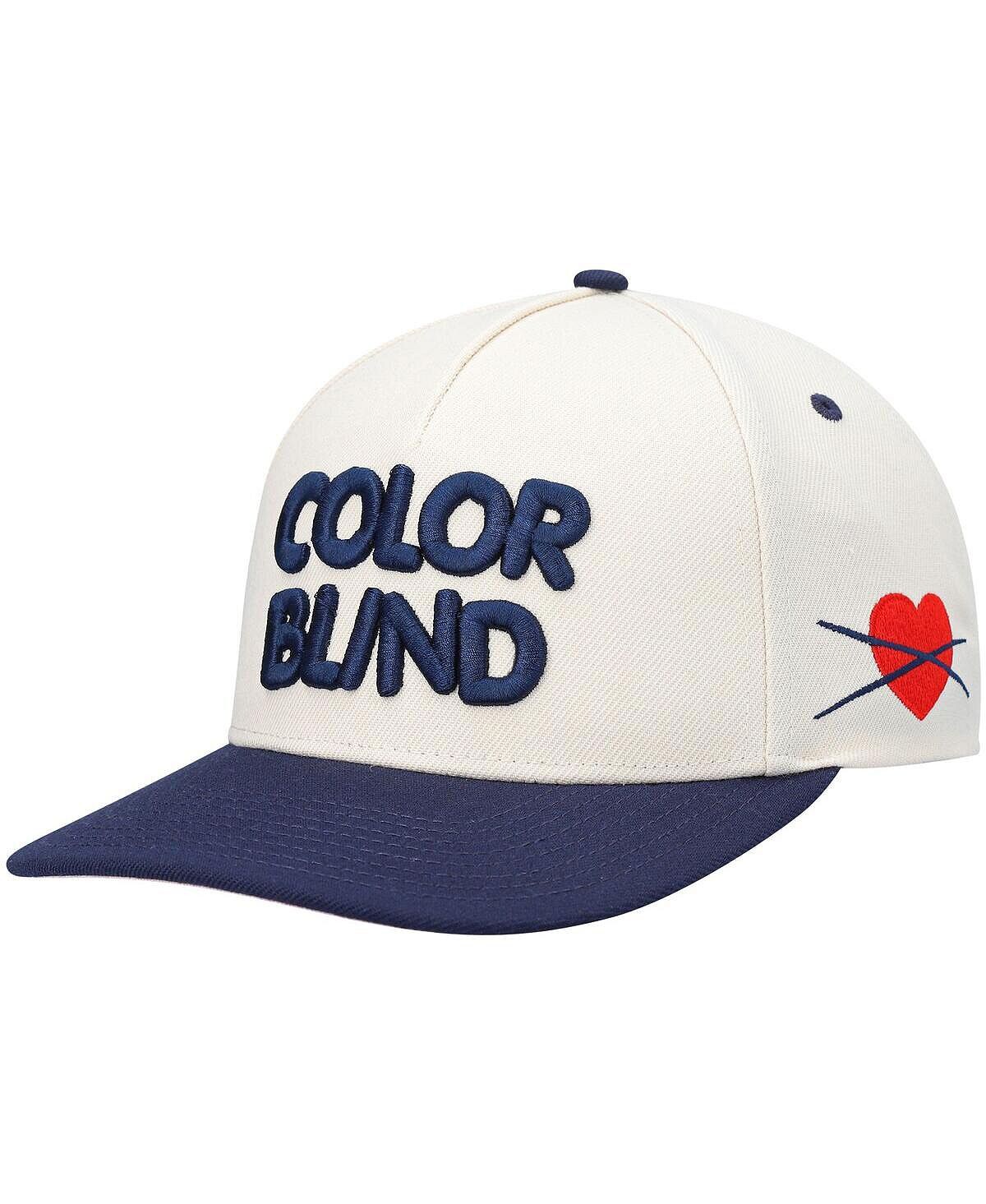 Мужская кремовая, темно-синяя регулируемая шляпа Snapback Love Yourself Color Blind
Мужская кремовая, темно-синяя регулируемая шляпа Snapback Love Yourself Color Blind