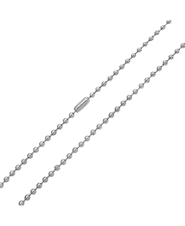 Тонкая минималистичная цепочка с неподвижными шариками Сатурн толщиной 1,5 мм, черная, серебряная, позолоченная, нержавеющая сталь, 16, 18, 20, 24, 30 дюймов Bling Jewelry, silver-tone