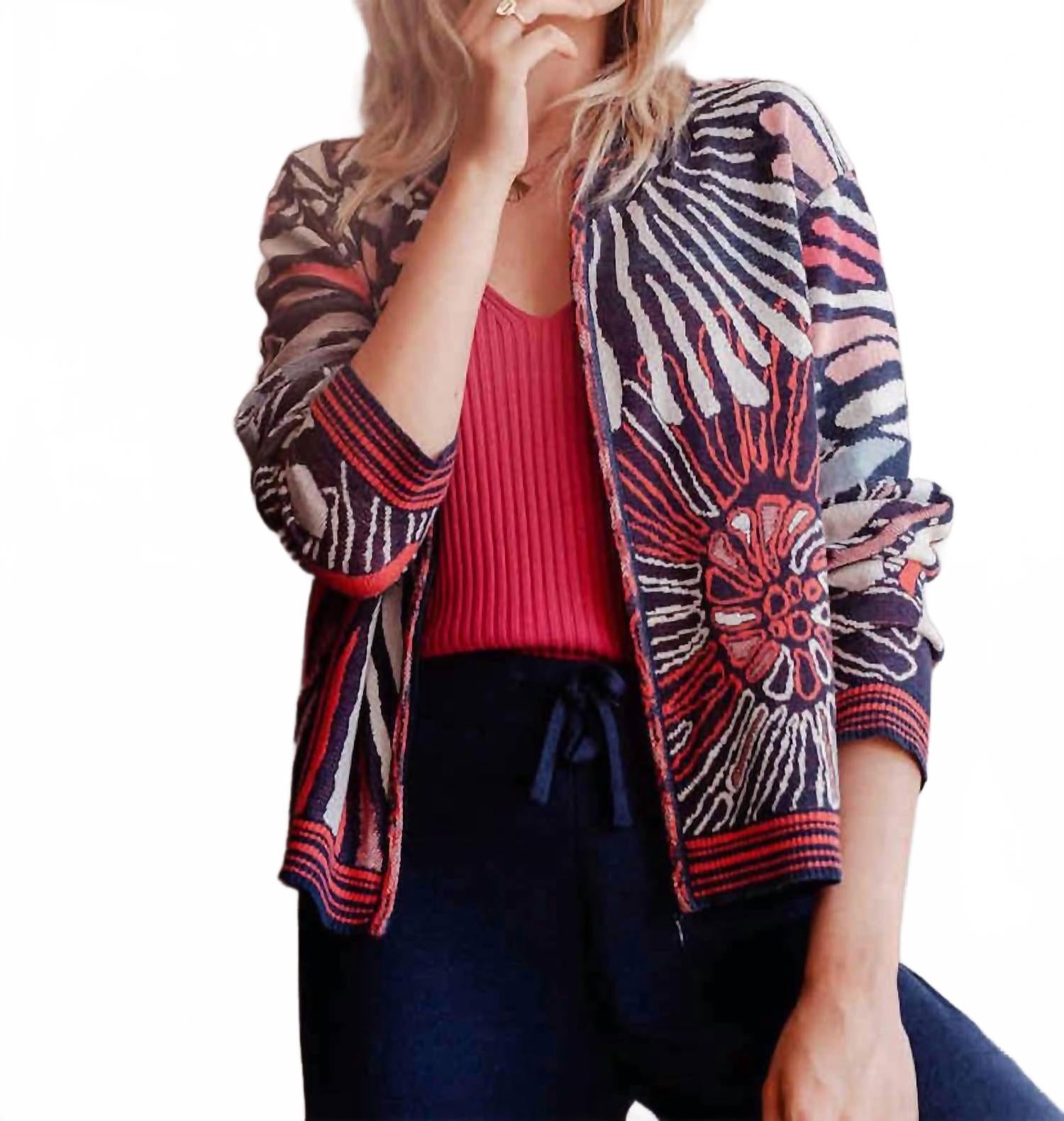 Бомбер из трикотажа с принтом "морские ракушки" в сине-многоцветном IVKO
Бомбер из трикотажа с принтом "морские ракушки" в сине-многоцветном IVKO