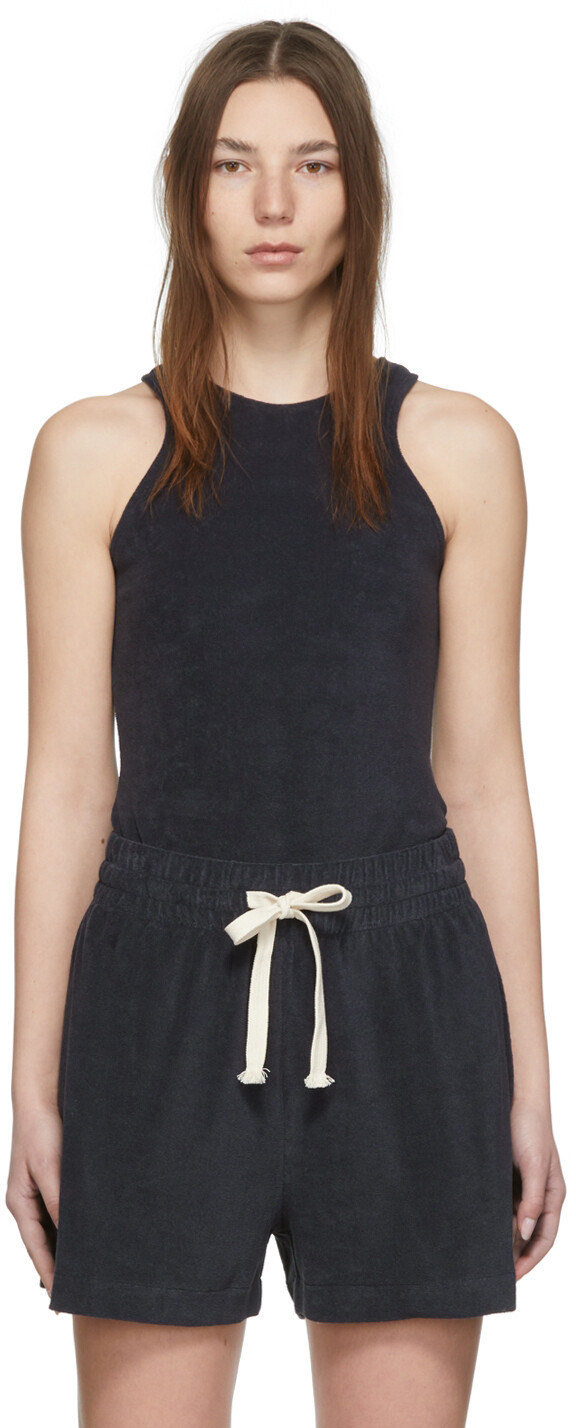 Темно-синее махровое боди HALFBOY 
Темно-синее махровое боди HALFBOY