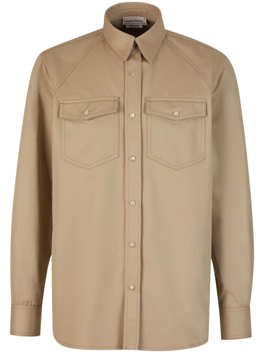 Хлопковая рубашка Alexander McQueen, нейтральный
Хлопковая рубашка Alexander McQueen, нейтральный