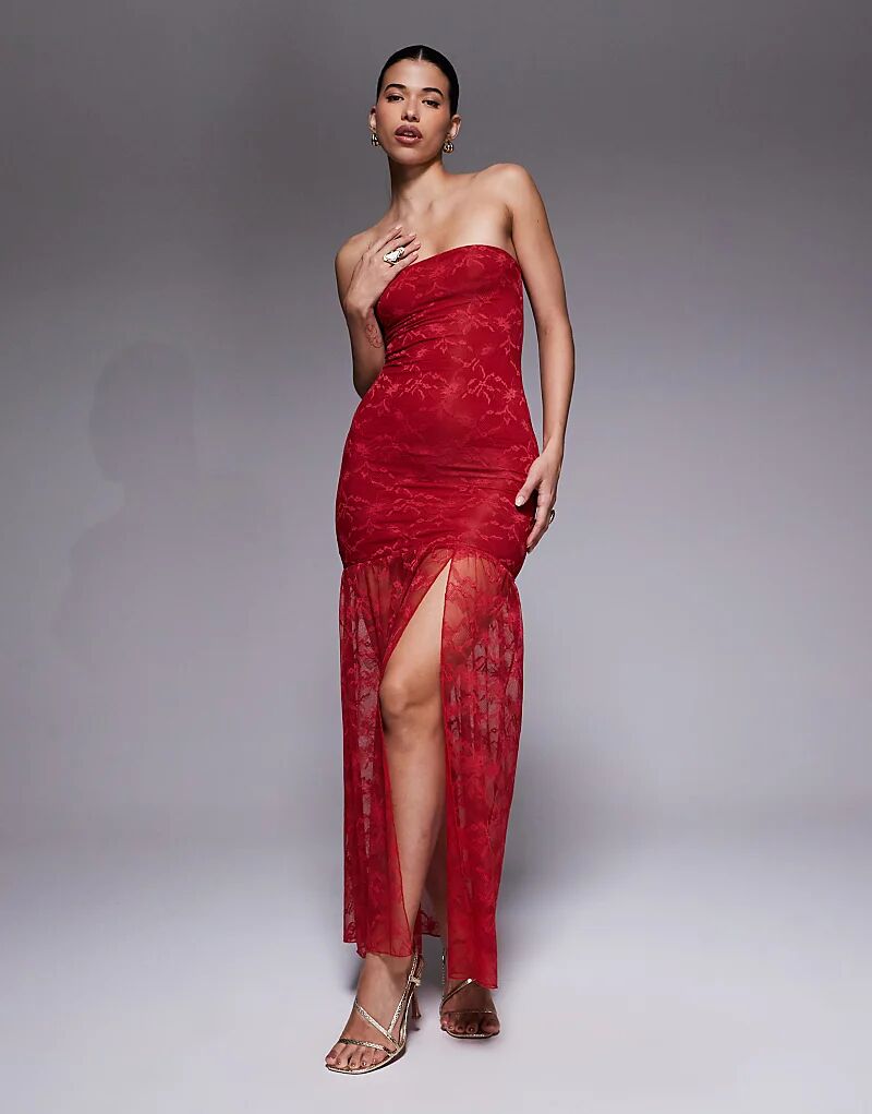 Эксклюзивное двухслойное облегающее кружевное платье-бандо с прозрачным подолом от Kaiia красного цвета
Эксклюзивное двухслойное облегающее кружевное платье-бандо с прозрачным подолом от Kaiia красного цвета