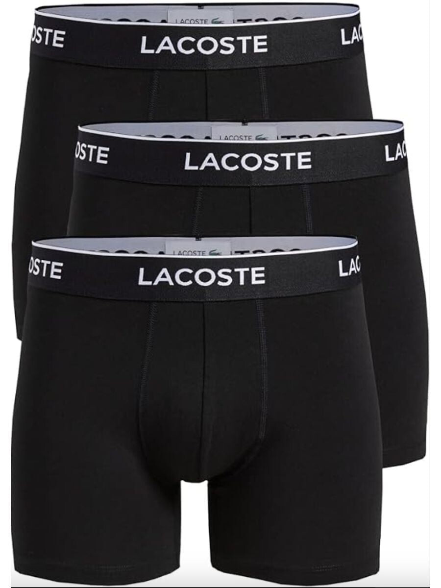 Мужские повседневные классические трусы-боксеры из 3 хлопковых эластичных черных трусов Lacoste, черный
Мужские повседневные классические трусы-боксеры из 3 хлопковых эластичных черных трусов Lacoste, черный