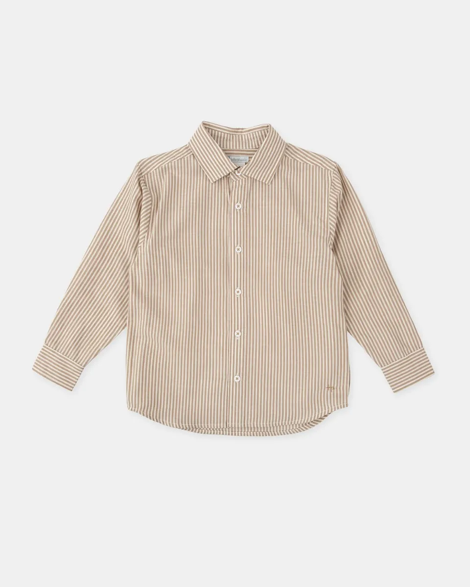 Детская рубашка в песочную полоску Tutto Piccolo, светло-коричневый
Детская рубашка в песочную полоску Tutto Piccolo, светло-коричневый
