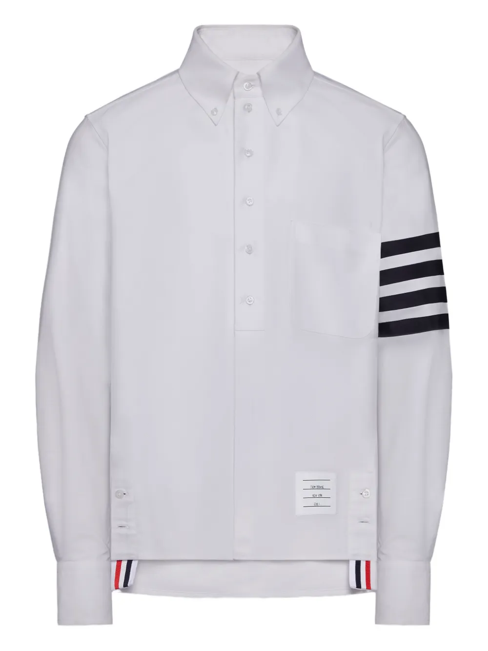 Рубашка поло с полосками 4-Bar Thom Browne, белый
Рубашка поло с полосками 4-Bar Thom Browne, белый