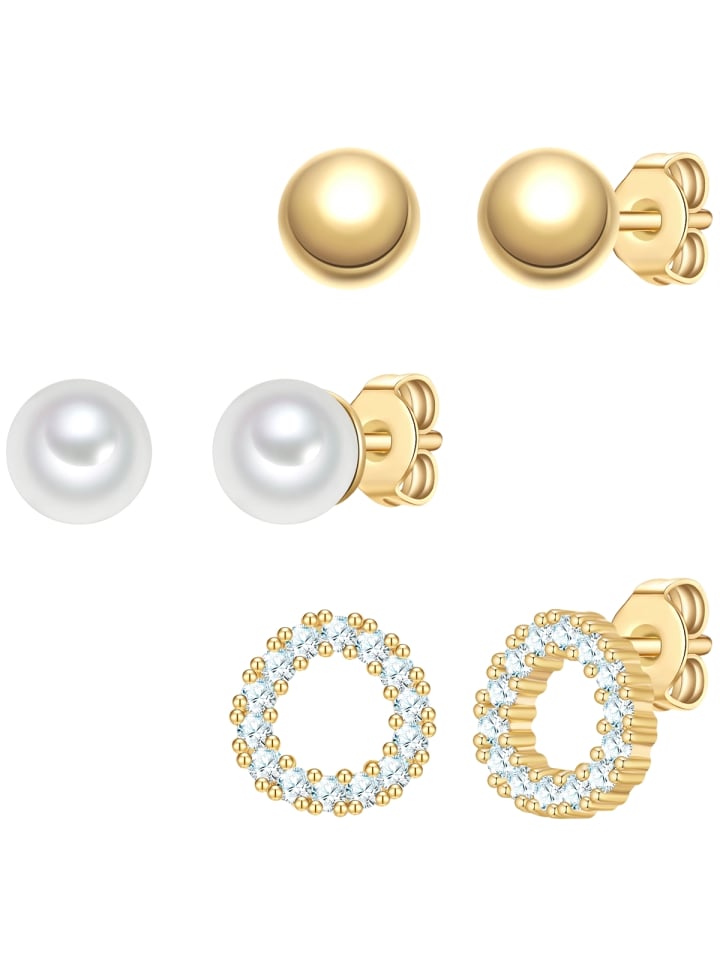 Yokoamii Комплект (3 серьги) из латуни с жемчужиной из кубического циркония (синтетическая) в оправе из желтого золота
Yokoamii Комплект (3 серьги) из латуни с жемчужиной из кубического циркония (синтетическая) в оправе из желтого золота
