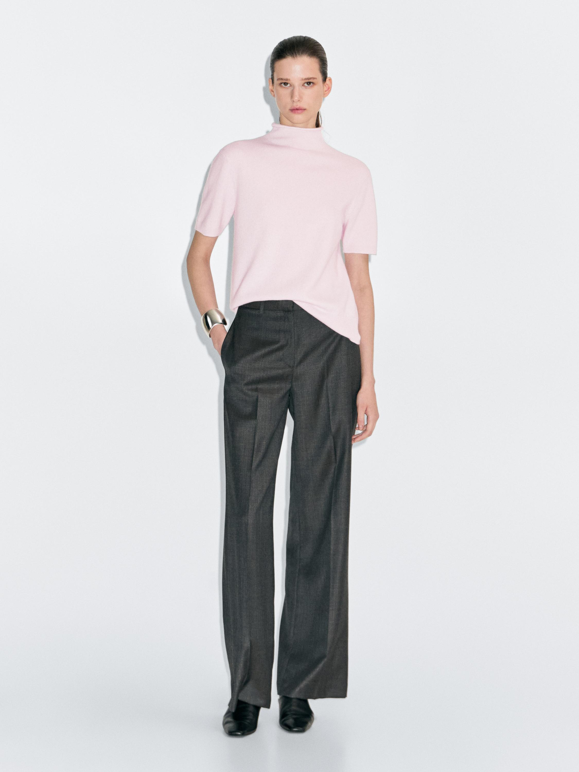 Вязаный свитер из смесовой шерсти с короткими рукавами Massimo Dutti, розовый
Вязаный свитер из смесовой шерсти с короткими рукавами Massimo Dutti, розовый