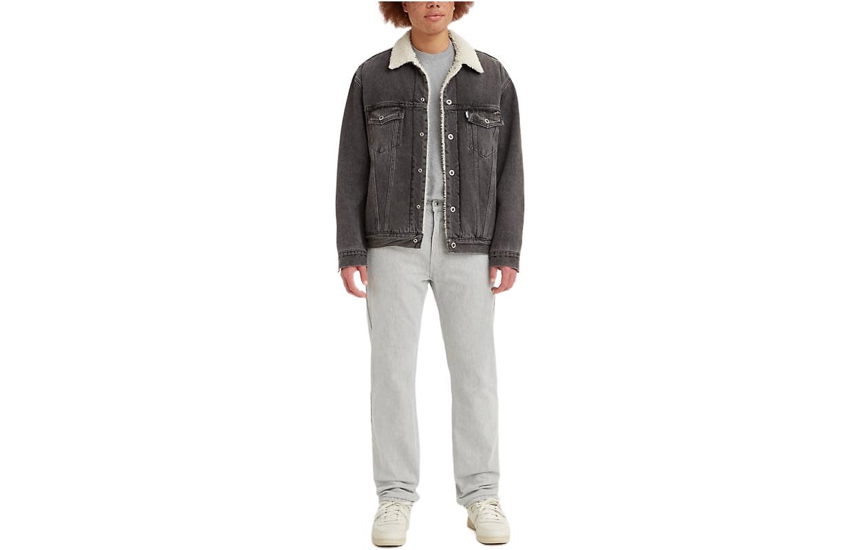 Прямые классические джинсы мужские серые белые Levis 
Прямые классические джинсы мужские серые белые Levis