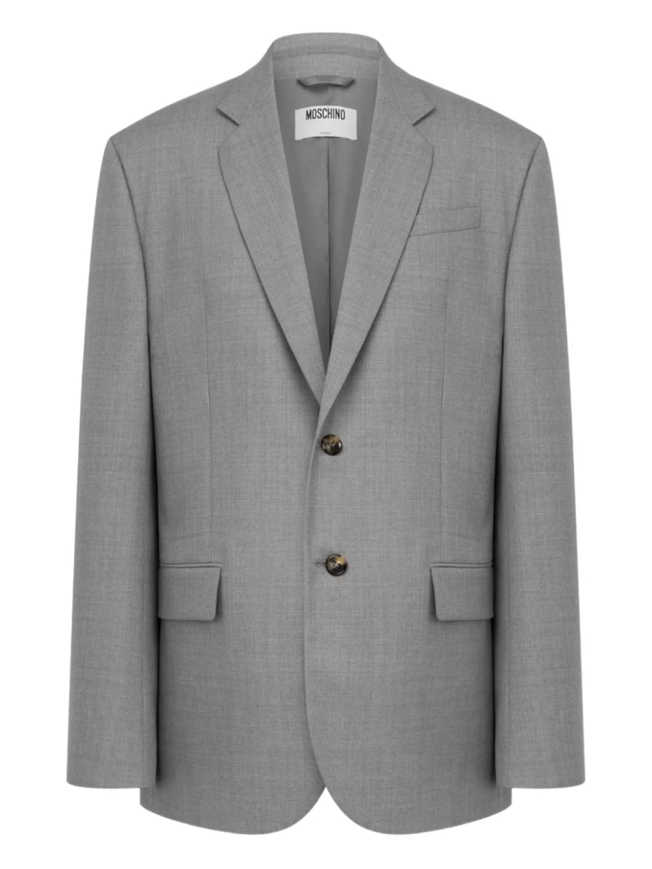 Однобортный пиджак строгого покроя Moschino, серый
Однобортный пиджак строгого покроя Moschino, серый