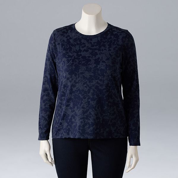 Футболка с длинным рукавом и круглым вырезом Plus size Simply Vera Vera Wang, Liberty Navy
Футболка с длинным рукавом и круглым вырезом Plus size Simply Vera Vera Wang, Liberty Navy