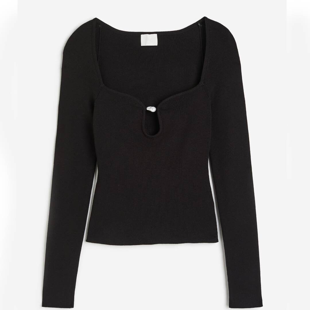 Топ с бусиной H&M, черный
Топ с бусиной H&M, черный