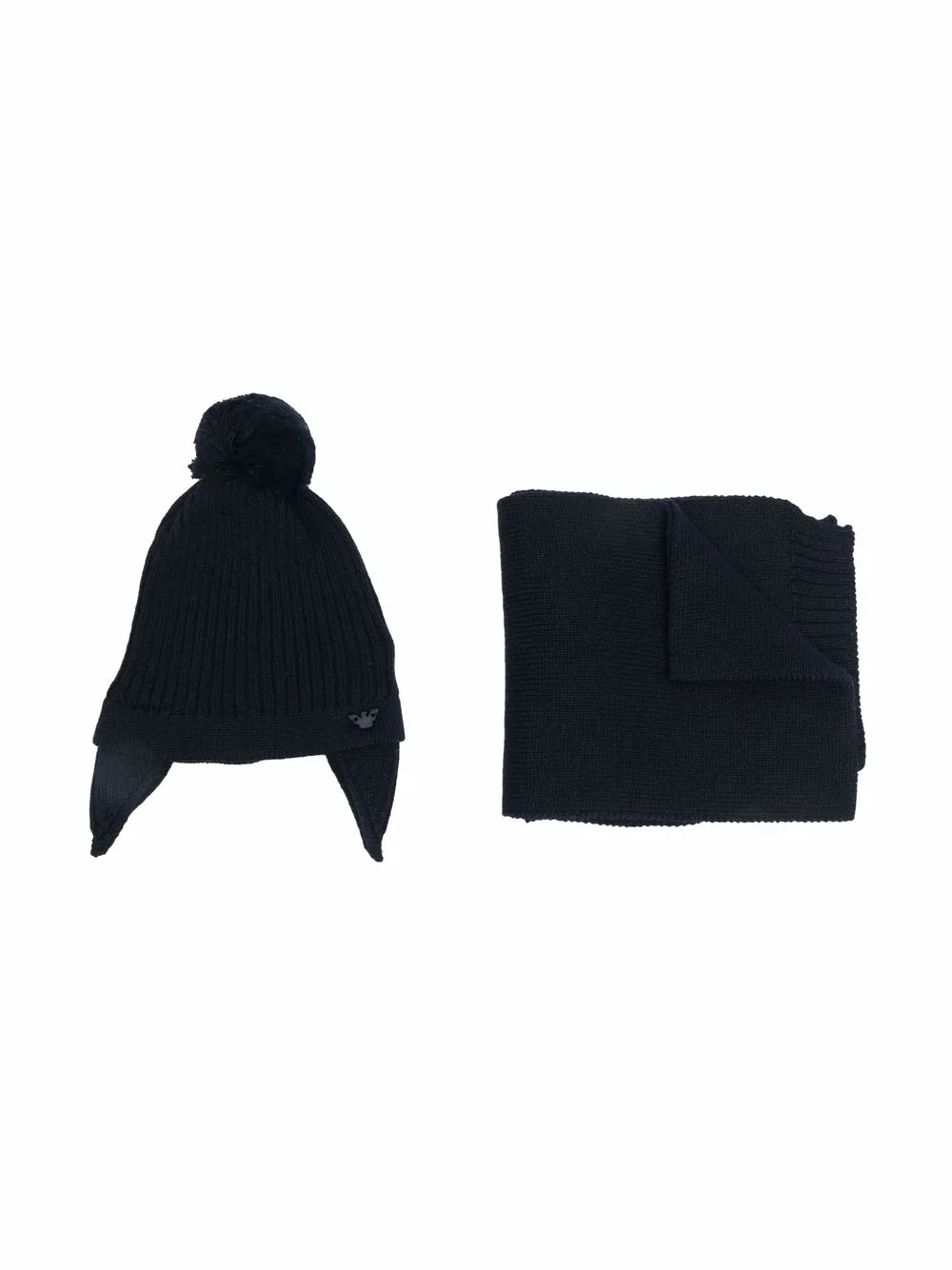 Шарф и шапка из смесовой шерсти Emporio Armani Kids, синий
Шарф и шапка из смесовой шерсти Emporio Armani Kids, синий