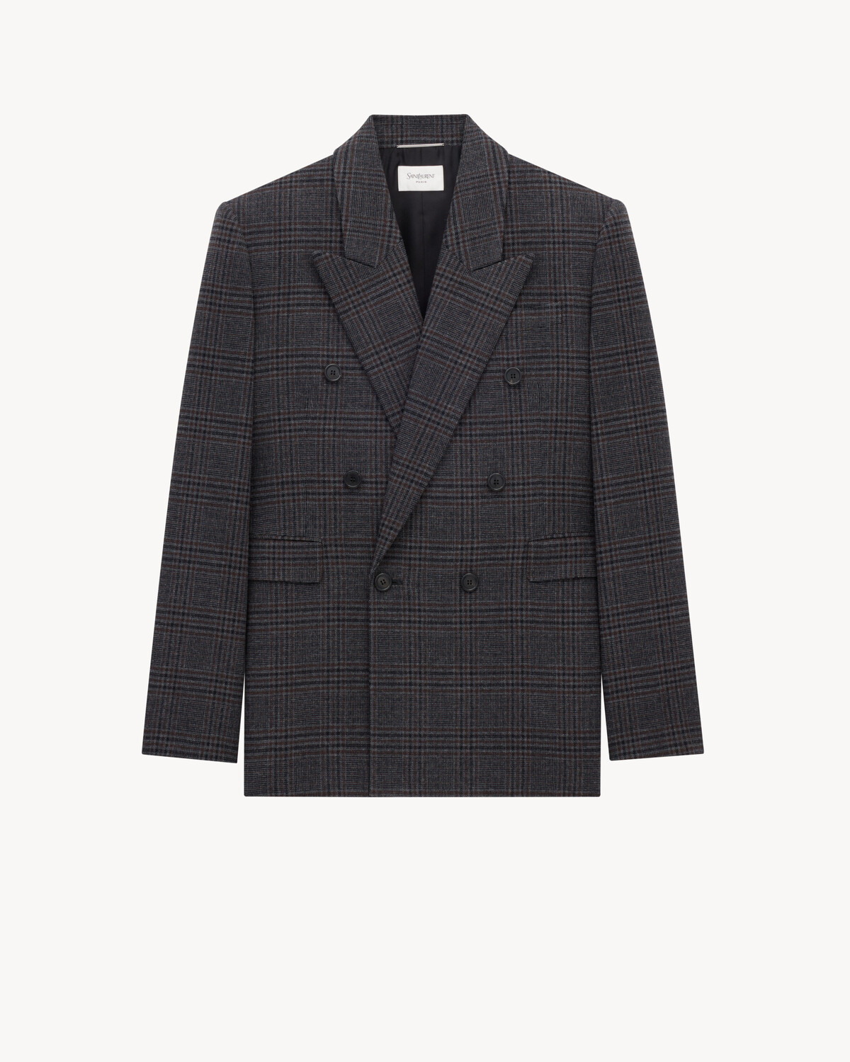 Жакет из шерсти в клетку принц Уэльский Saint Laurent, серый/серебряный
Жакет из шерсти в клетку принц Уэльский Saint Laurent, серый/серебряный