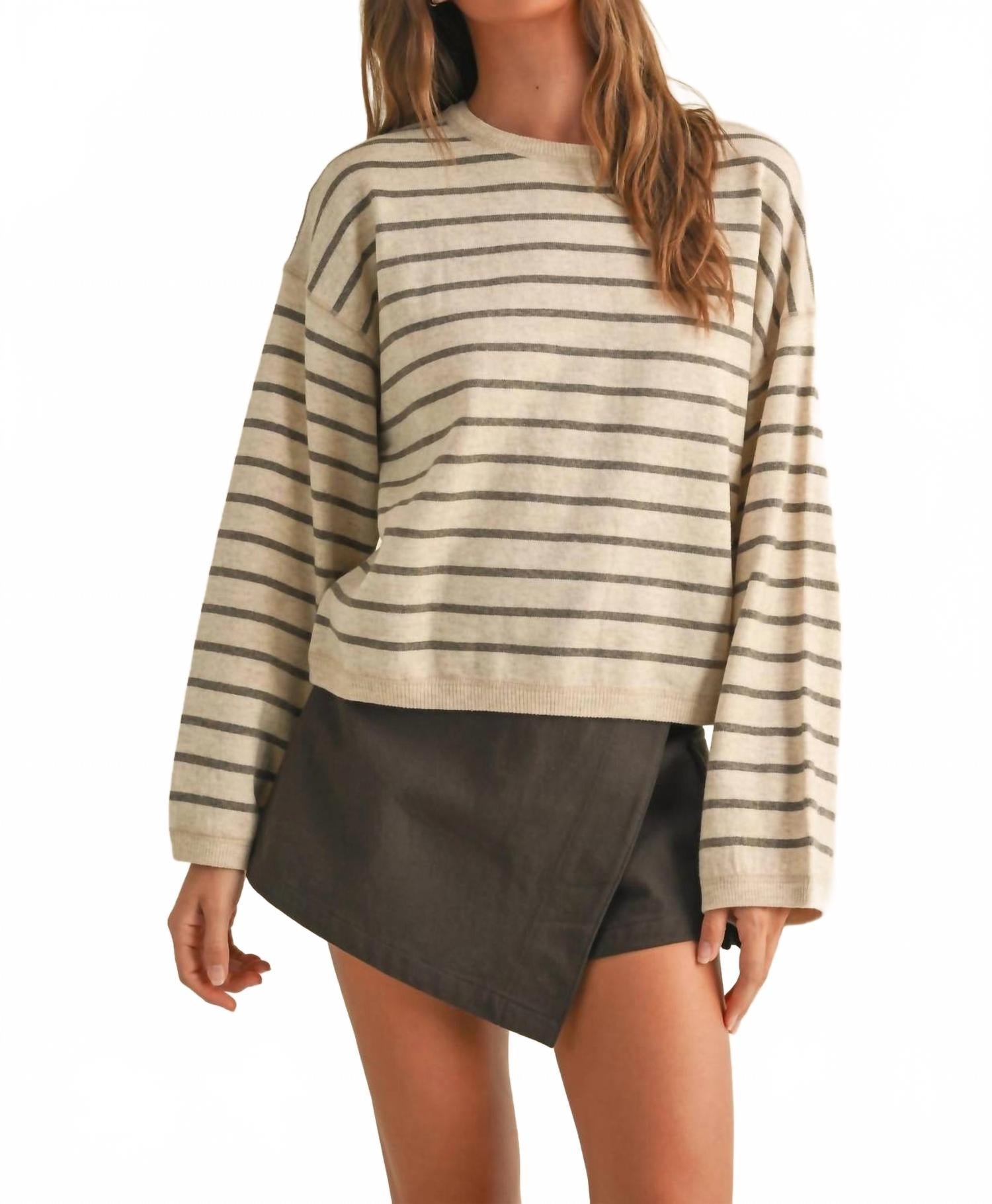 Someday Swoon Полосатый топ в кремово-коричневом цвете MIOU MUSE
Someday Swoon Полосатый топ в кремово-коричневом цвете MIOU MUSE