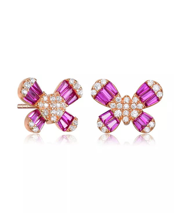 Серьги-Гвоздики в форме бабочек из стерлингового серебра с багетом и прозрачными круглыми кубическими цирконами для подростков/молодёжи Gigigirl, red
Серьги-Гвоздики в форме бабочек из стерлингового серебра с багетом и прозрачными круглыми кубическими цирконами для подростков/молодёжи Gigigirl, red