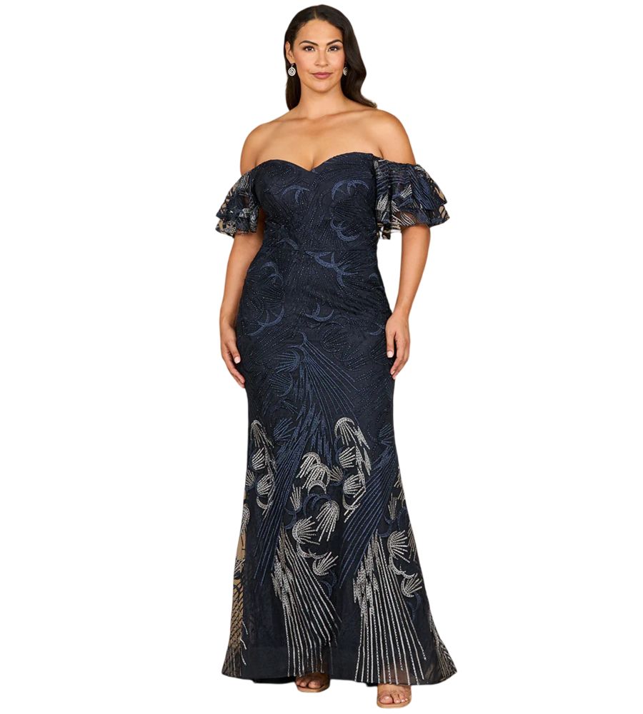 Женское кружевное платье-русалка с открытыми плечами Lara, Navy ombre
Женское кружевное платье-русалка с открытыми плечами Lara, Navy ombre