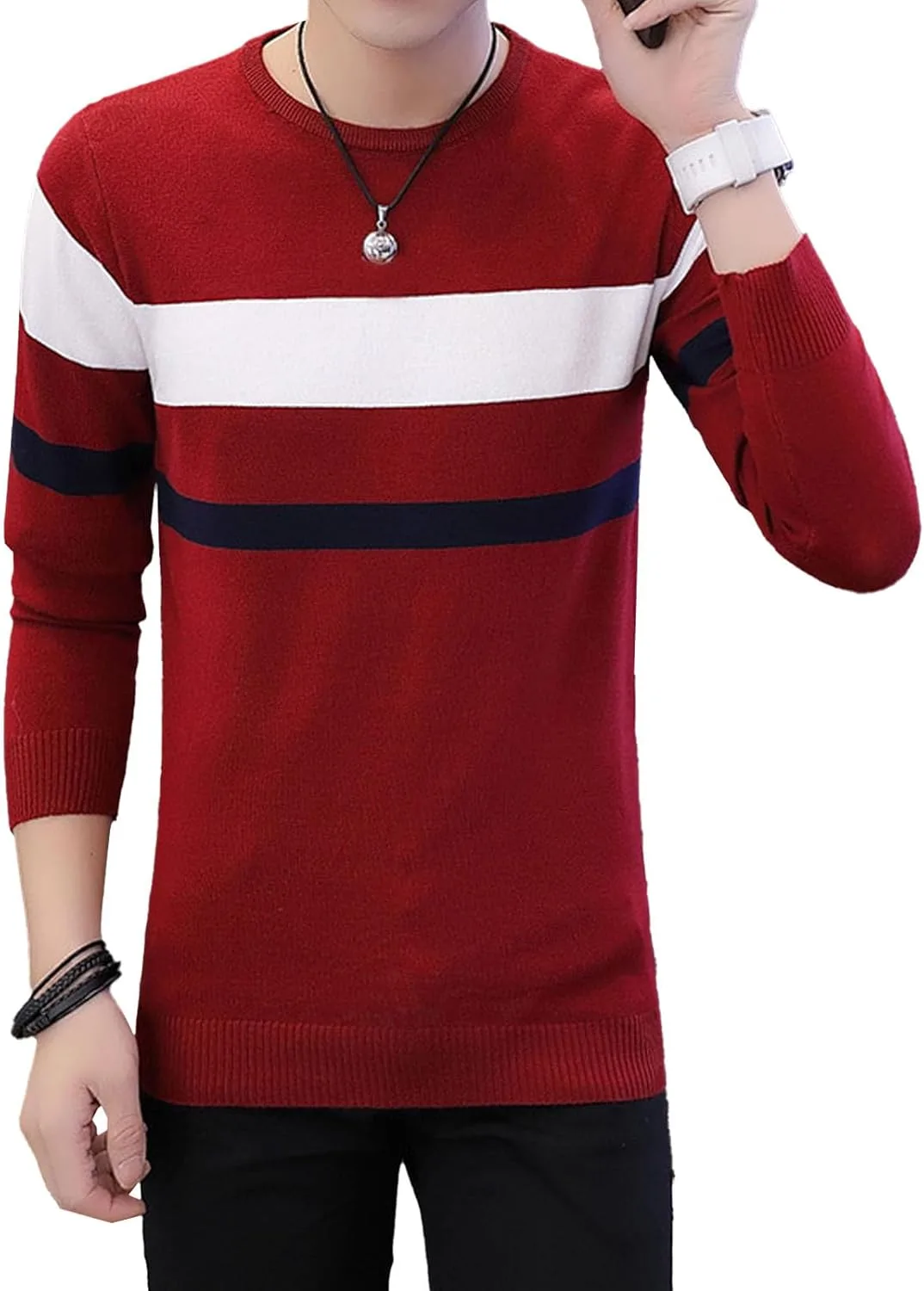 Винтажный полосатый свитер Casual мужской с круглым вырезом легкий с длинным рукавом
Винтажный полосатый свитер Casual мужской с круглым вырезом легкий с длинным рукавом