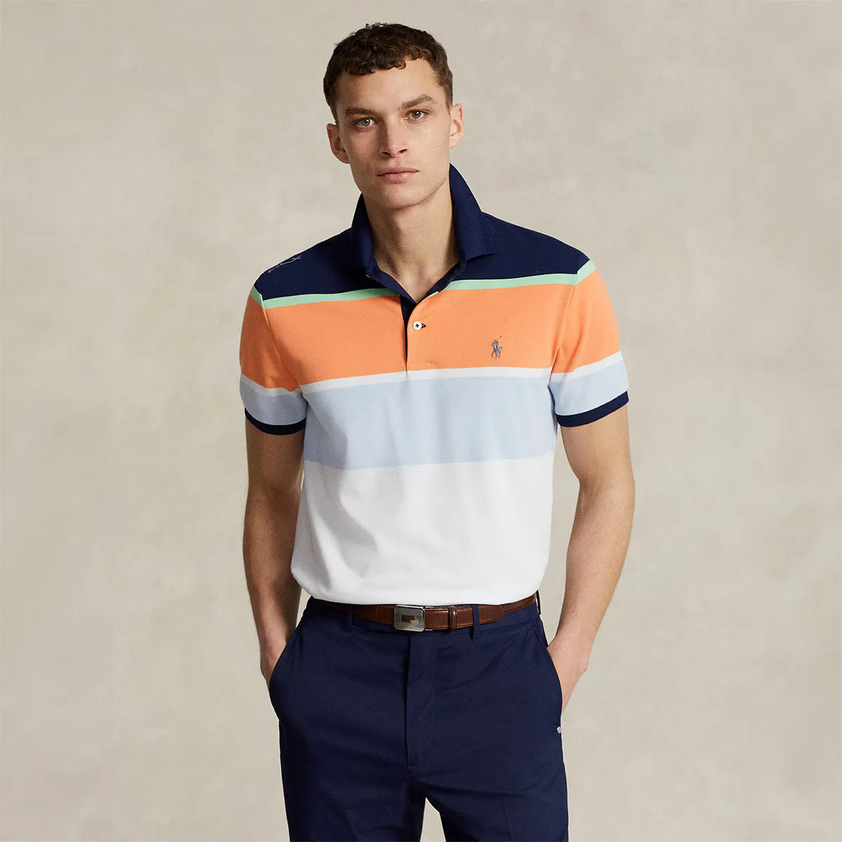 Мужская приталенная рубашка поло из технической ткани Polo Golf Ralph Lauren, мультиколор
Мужская приталенная рубашка поло из технической ткани Polo Golf Ralph Lauren, мультиколор