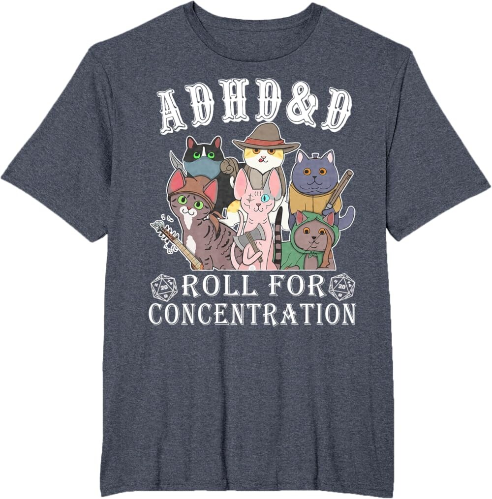 Мужская футболка Funny Tees Gamer RPG Apparel Cats RPG Gamer Roll For Concentration D20 Dice Nerdy, темно-синий
Мужская футболка Funny Tees Gamer RPG Apparel Cats RPG Gamer Roll For Concentration D20 Dice Nerdy, темно-синий