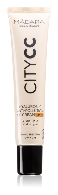 СС крем, выравнивающий тон кожи SPF 15 Mádara CITYCC, оттенок Light 40 мл
СС крем, выравнивающий тон кожи SPF 15 Mádara CITYCC, оттенок Light 40 мл