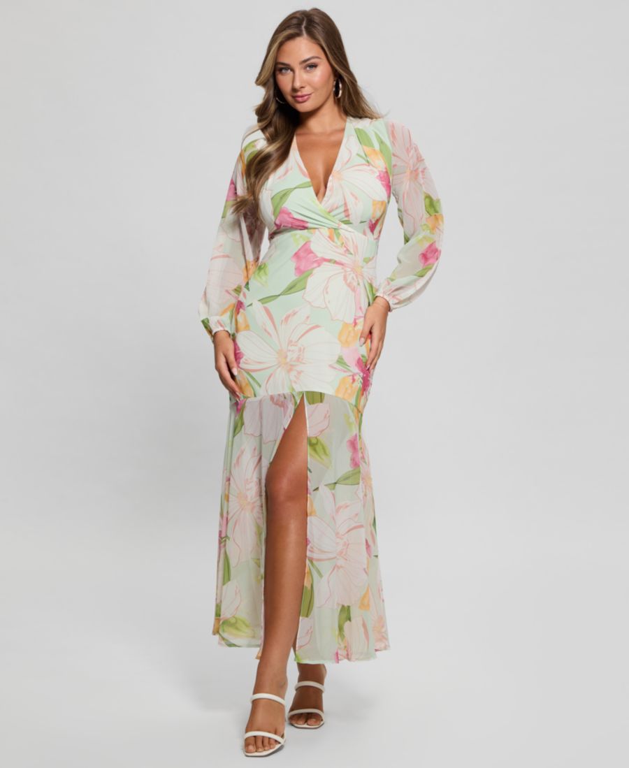 Женское длинное платье Talia с тропическим принтом и разрезом спереди GUESS, P7xn-light
Женское длинное платье Talia с тропическим принтом и разрезом спереди GUESS, P7xn-light