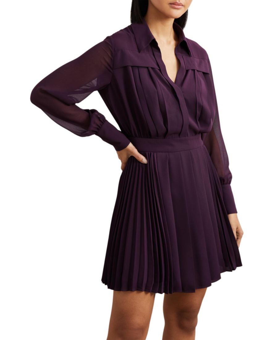 Женское мини-платье с плиссированными прозрачными рукавами REISS, Burgundy
Женское мини-платье с плиссированными прозрачными рукавами REISS, Burgundy