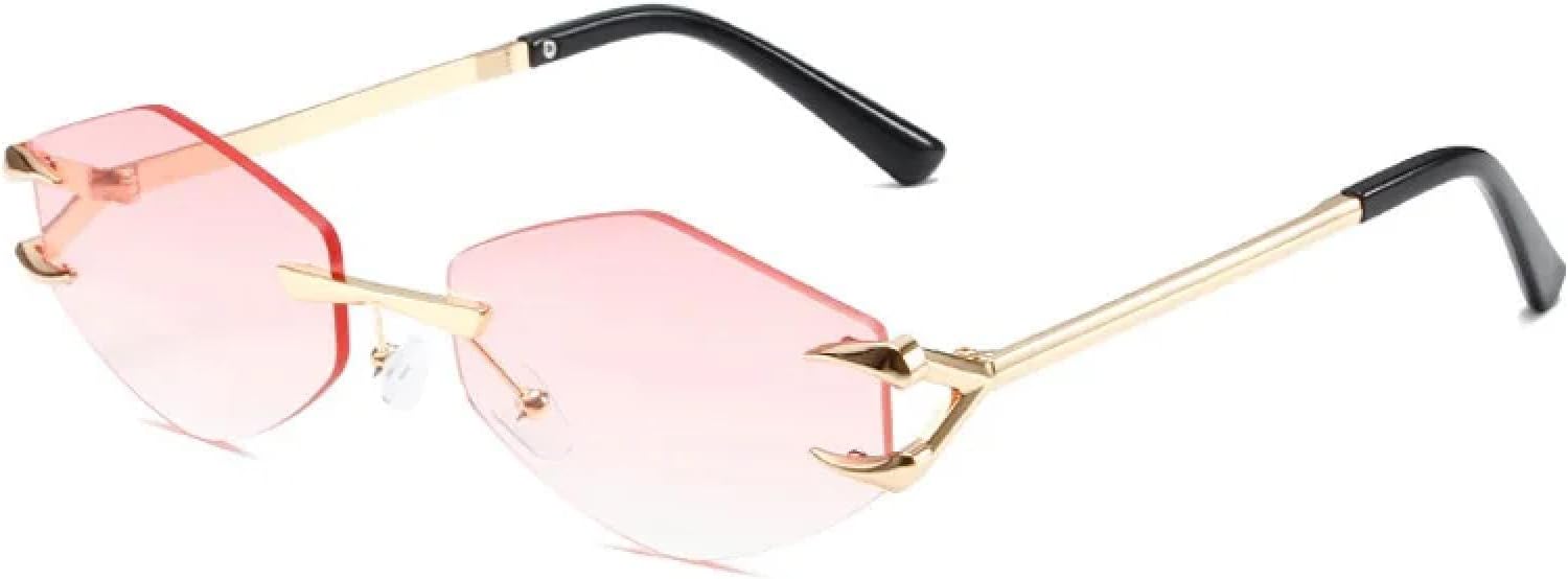 Винтажные солнцезащитные очки без оправы для женщин, модные, асимметричной формы, в стиле панк, с градиентным покрытием, защита от УФ-излучения UV400 TVTBBVV, Gold-pink
Винтажные солнцезащитные очки без оправы для женщин, модные, асимметричной формы, в стиле панк, с градиентным покрытием, защита от УФ-излучения UV400 TVTBBVV, Gold-pink