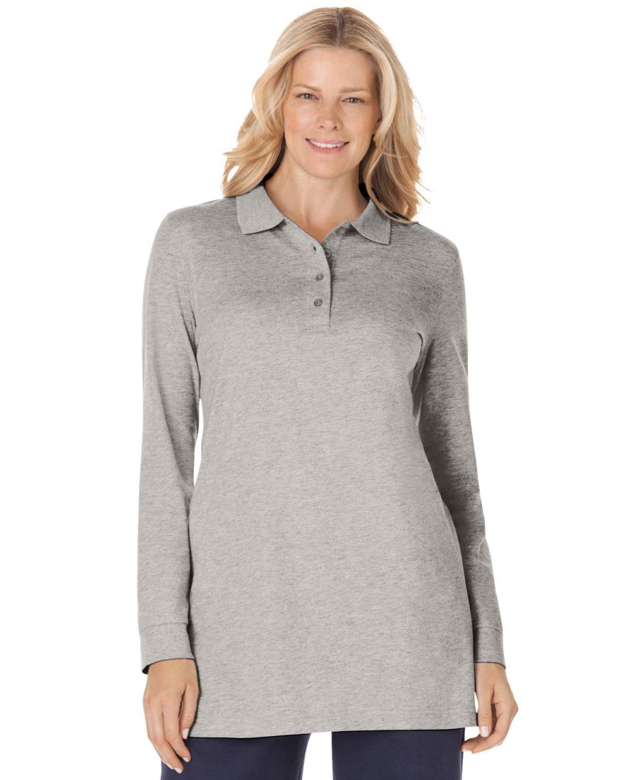 Женская рубашка-поло с длинными рукавами больших размеров Woman Within, Medium heather grey
Женская рубашка-поло с длинными рукавами больших размеров Woman Within, Medium heather grey