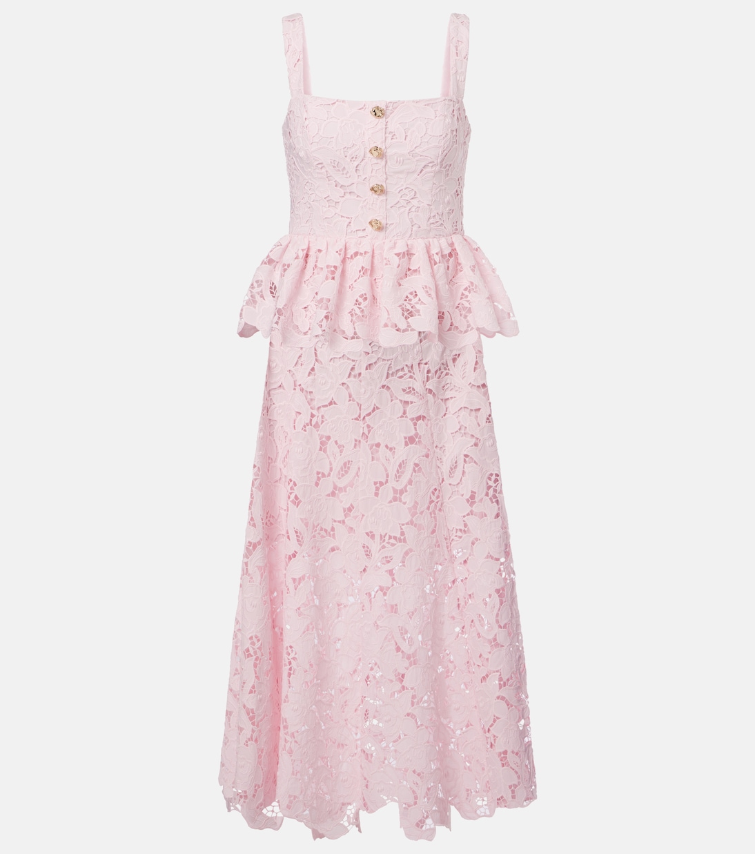 Платье миди с кружевным пеплумом Self-Portrait, розовый
Платье миди с кружевным пеплумом Self-Portrait, розовый