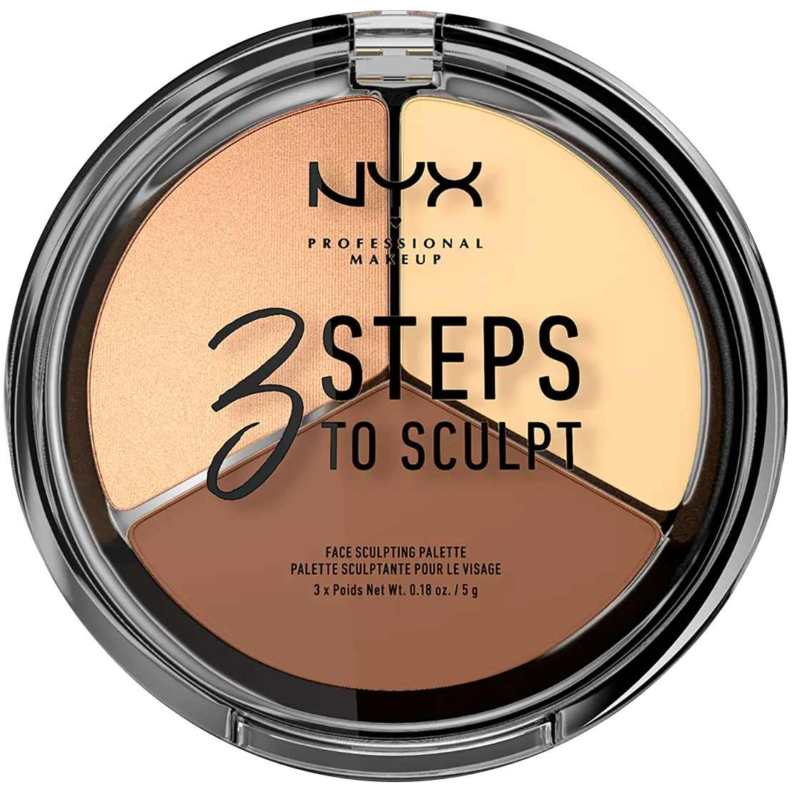 NYX Professional Makeup 3 Steps To Sculpt светлая палетка для контуринга лица, 5 г
NYX Professional Makeup 3 Steps To Sculpt светлая палетка для контуринга лица, 5 г
