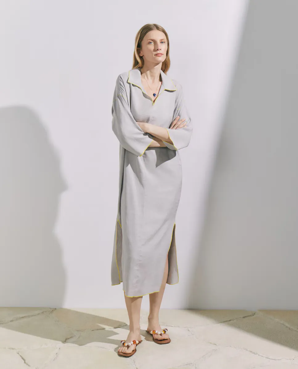 Женский льняной кафтан с контрастной строчкой Stella Rittwagen, серый
Женский льняной кафтан с контрастной строчкой Stella Rittwagen, серый