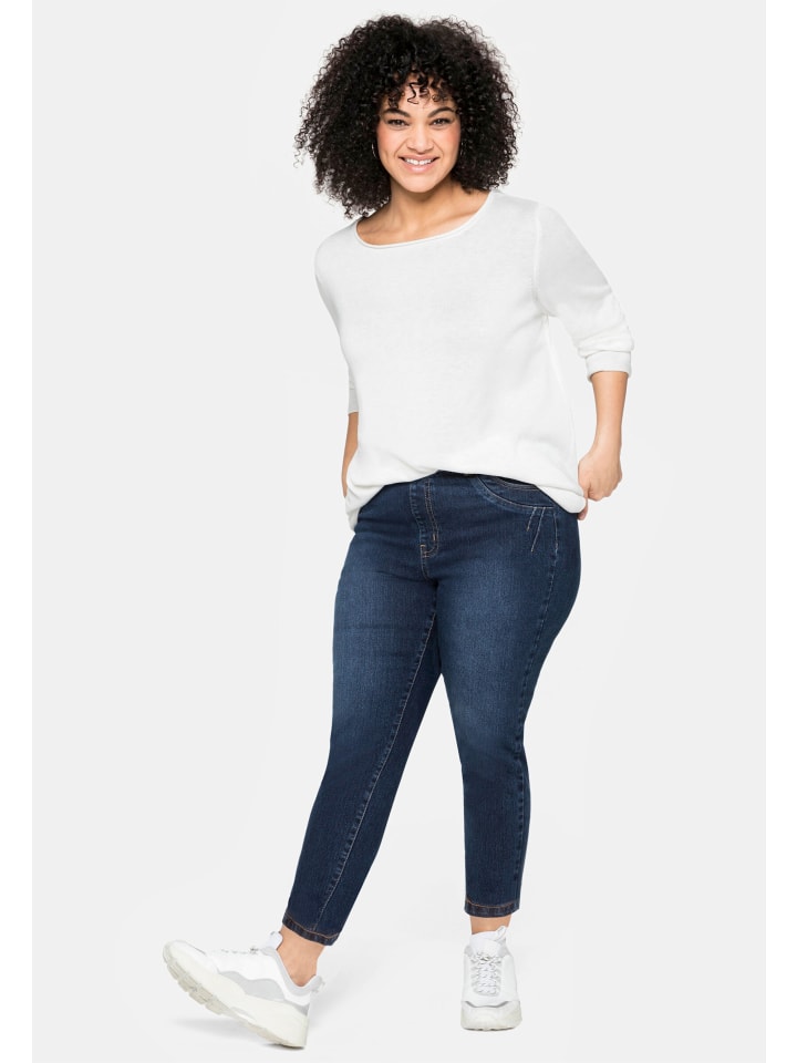 Джинсы sheego, темно-синий деним
Джинсы sheego, темно-синий деним