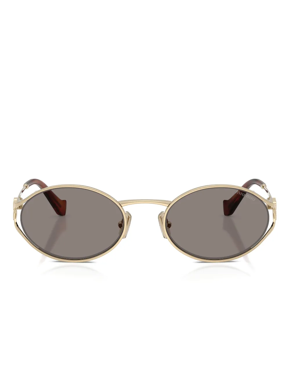 Солнцезащитные очки в круглой оправе Miu Miu, золотистый
Солнцезащитные очки в круглой оправе Miu Miu, золотистый