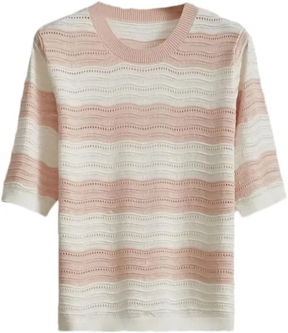 Женская шелковая вязаная футболка с коротким рукавом Vsadsau
Женская шелковая вязаная футболка с коротким рукавом Vsadsau