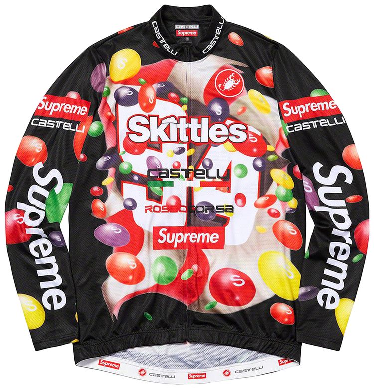 Лонгслив Supreme x Skittles x Castelli Long-Sleeve Cycling Jersey 'Black', черный
Лонгслив Supreme x Skittles x Castelli Long-Sleeve Cycling Jersey 'Black', черный