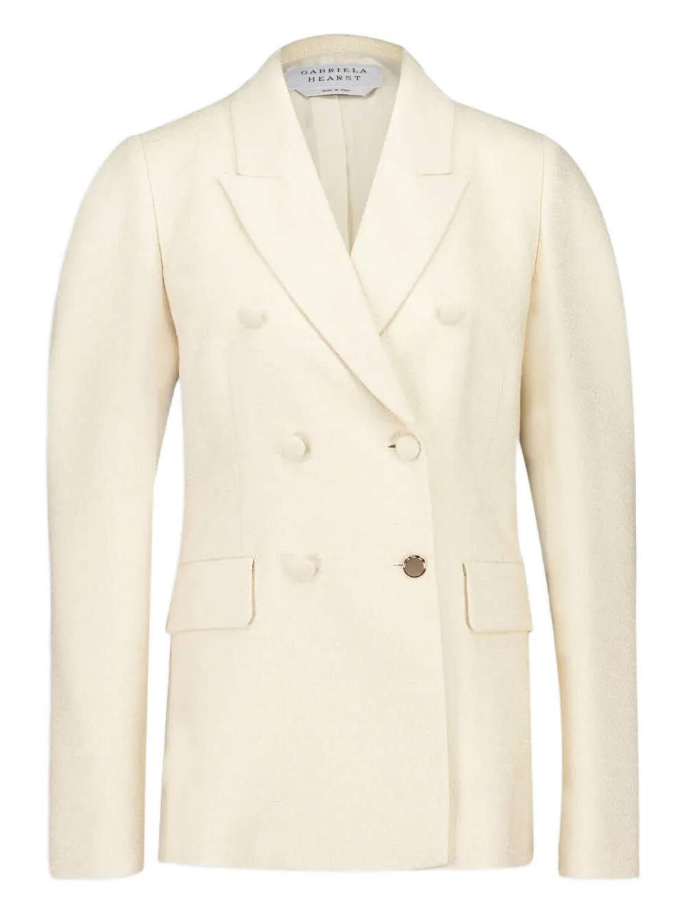 Шелковый двубортный пиджак Gabriela Hearst, белый
Шелковый двубортный пиджак Gabriela Hearst, белый
