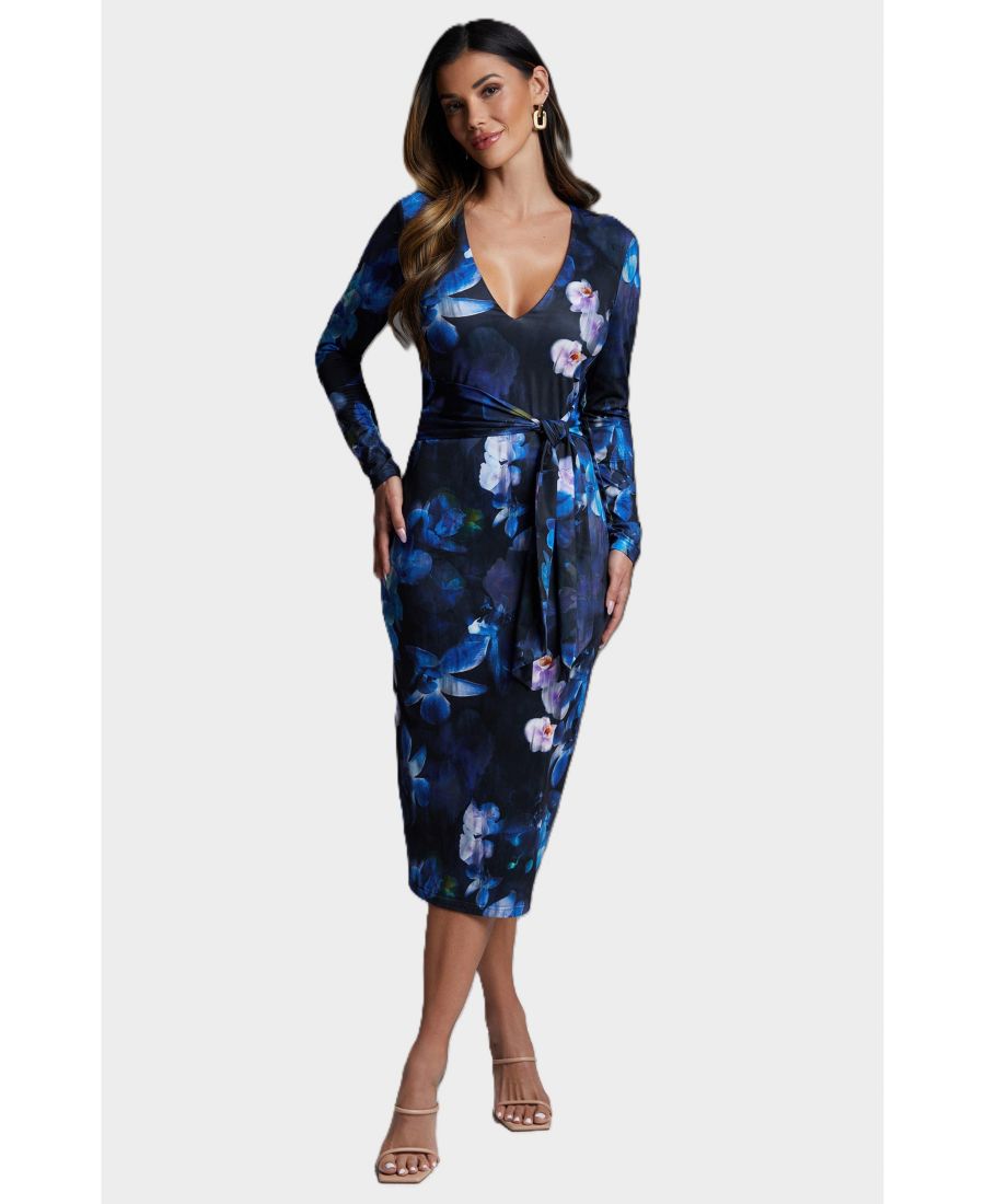 Женское трикотажное платье миди с поясом на талии и принтом Bebe, Midnight
Женское трикотажное платье миди с поясом на талии и принтом Bebe, Midnight