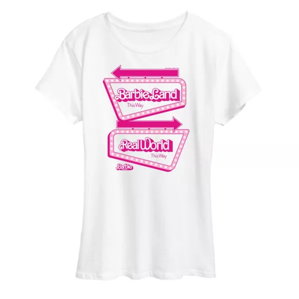 Женская футболка с графическими надписями из фильма Barbie, белый
Женская футболка с графическими надписями из фильма Barbie, белый