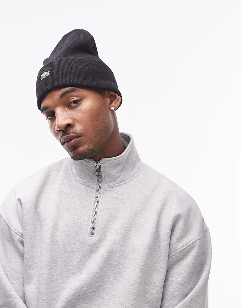 Lacoste – Вязаная шапка черного цвета с логотипом спереди
Lacoste – Вязаная шапка черного цвета с логотипом спереди