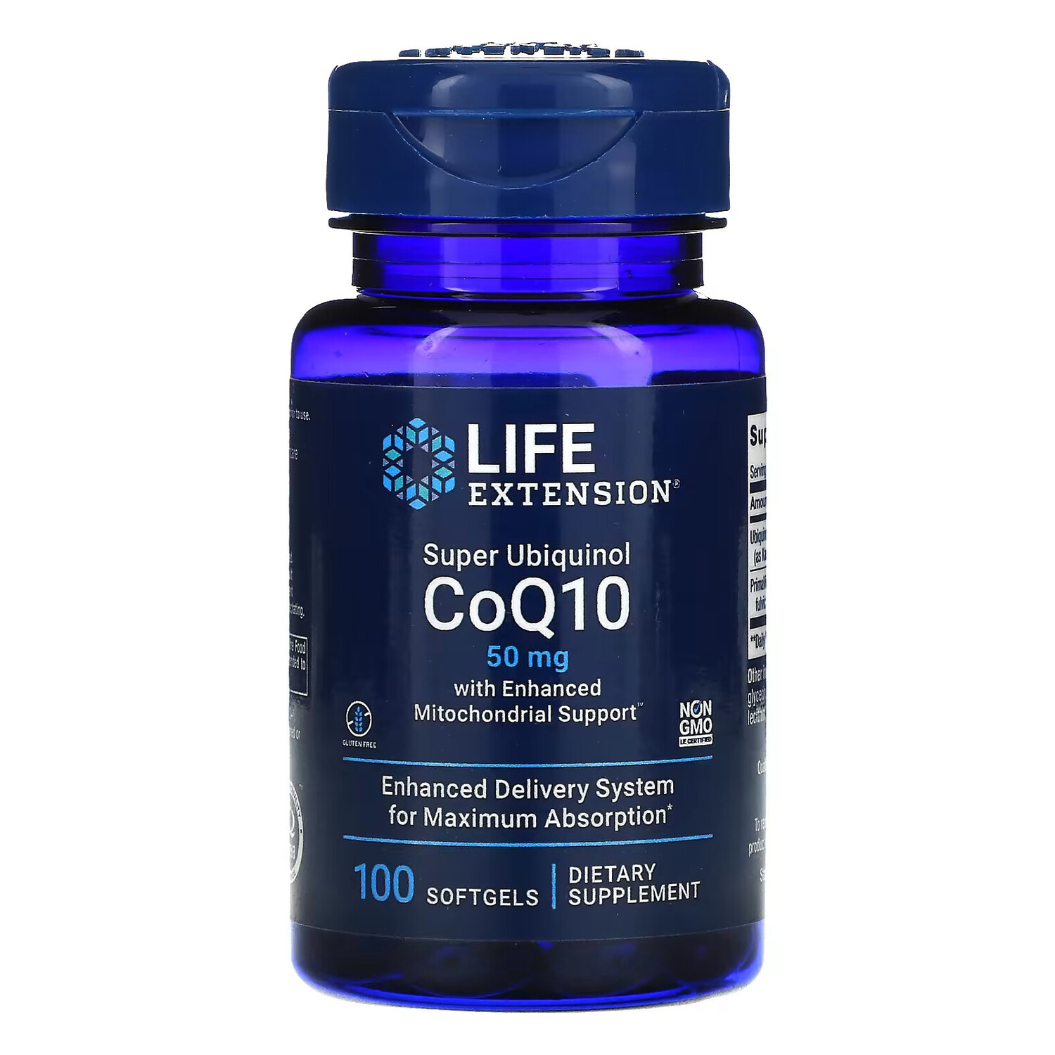 Life Extension, Super Ubiquinol CoQ10 с улучшенной поддержкой митохондрий, 50 мг, 100 гелевых капсул
Life Extension, Super Ubiquinol CoQ10 с улучшенной поддержкой митохондрий, 50 мг, 100 гелевых капсул