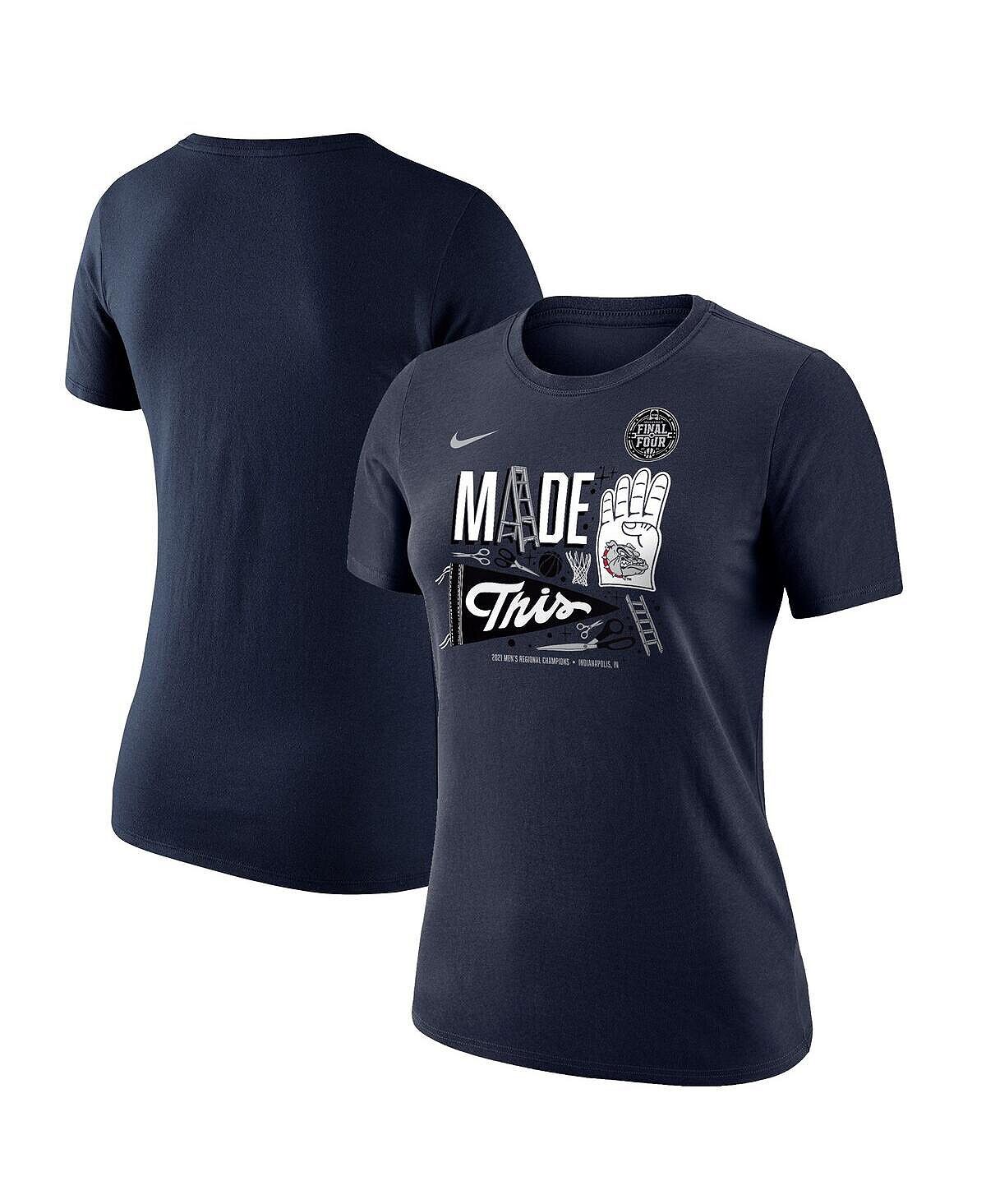 Женская темно-синяя футболка gonzaga bulldogs 2021 ncaa men's basketball tournament march madness final four bound regional locker room Nike, синий
Женская темно-синяя футболка gonzaga bulldogs 2021 ncaa men's basketball tournament march madness final four bound regional locker room Nike, синий