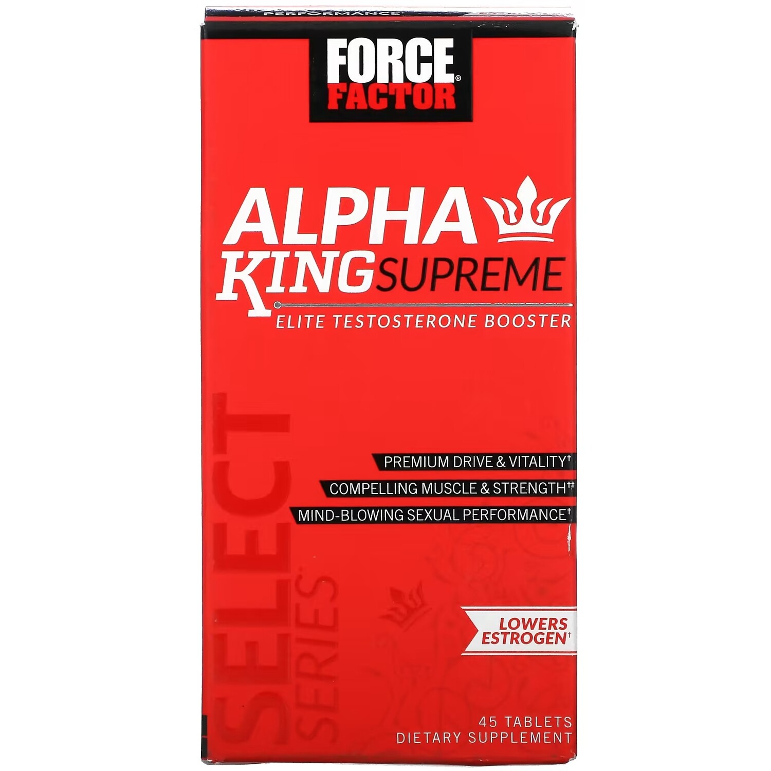 Добавка Force Factor Alpha King Supreme бустер тестостерона, 45 таблеток 
Добавка Force Factor Alpha King Supreme бустер тестостерона, 45 таблеток