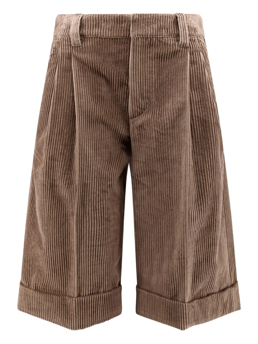 Плиссированные вельветовые шорты Brunello Cucinelli, коричневый 
Плиссированные вельветовые шорты Brunello Cucinelli, коричневый