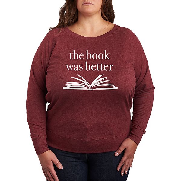 Plus size футболка с длинным рукавом The Book Was Better из французского футера Licensed Character, Heather Maroon
Plus size футболка с длинным рукавом The Book Was Better из французского футера Licensed Character, Heather Maroon