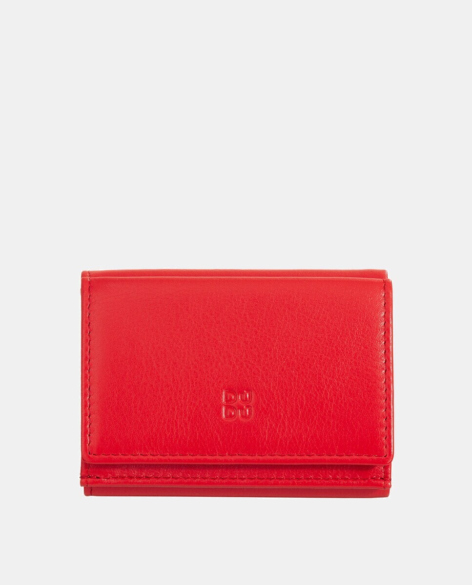 Маленький кошелек из телячьей кожи наппа красного цвета с портмоне для монет Dudu, красный 
Маленький кошелек из телячьей кожи наппа красного цвета с портмоне для монет Dudu, красный