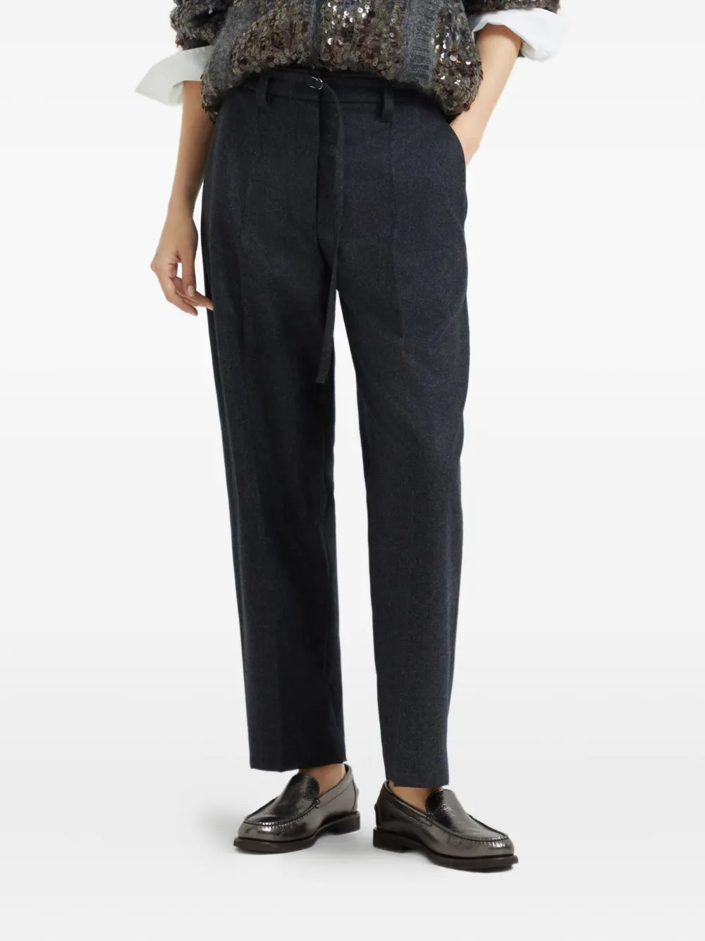 Шерстяные брюки с поясом Brunello Cucinelli, серый
Шерстяные брюки с поясом Brunello Cucinelli, серый