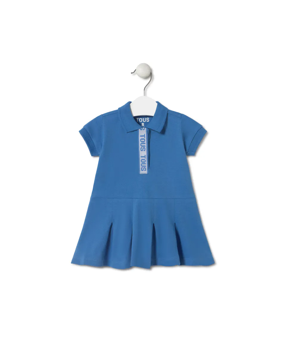 Платье для девочки из хлопка пике Tous, синий 
Платье для девочки из хлопка пике Tous, синий