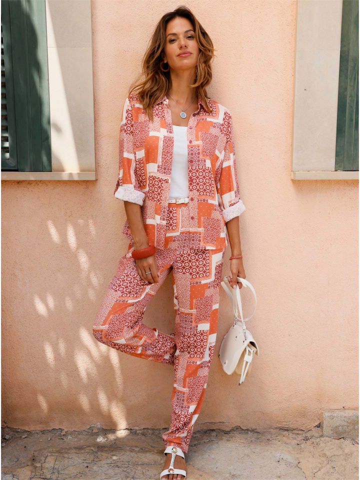 WITT WEIDEN Блузка с принтом цвета шампанского и папайи
WITT WEIDEN Блузка с принтом цвета шампанского и папайи