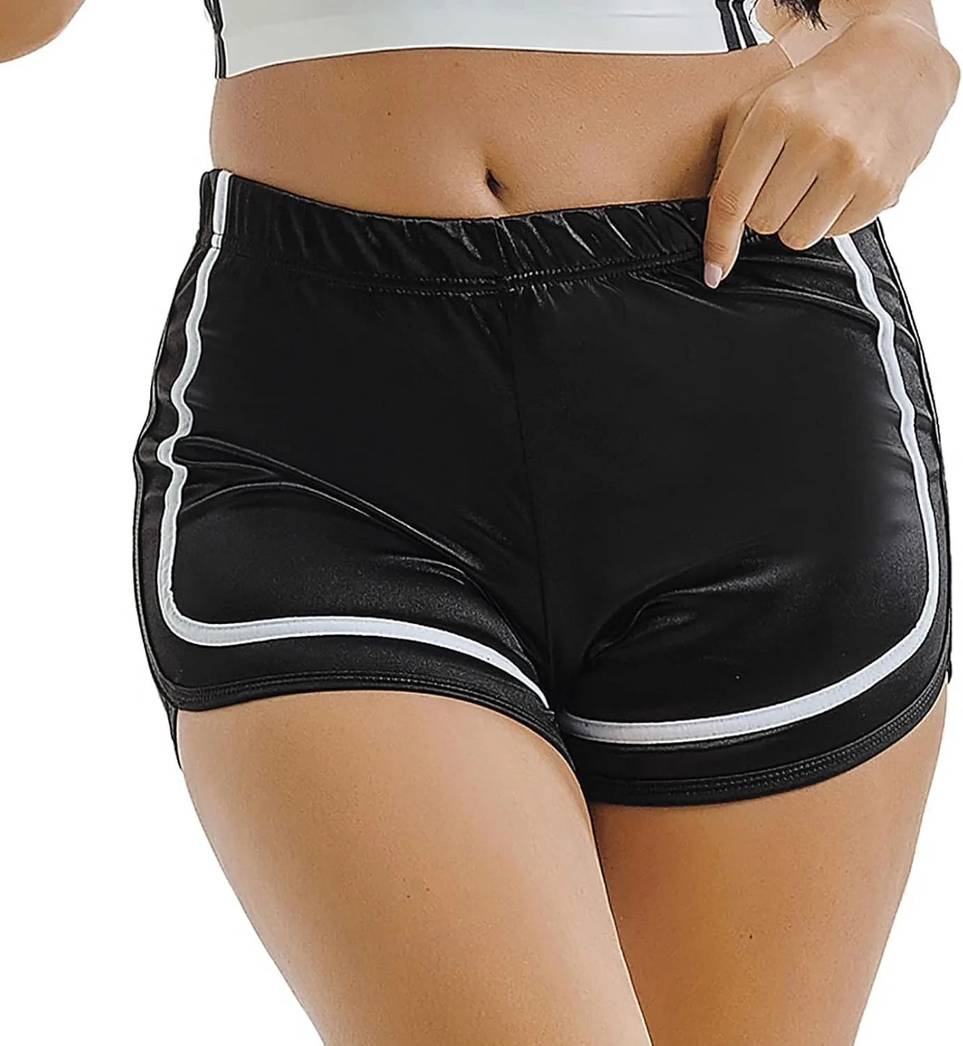 Женские шорты для бега Active Booty Bottoms с эластичным поясом и полосками dPois
Женские шорты для бега Active Booty Bottoms с эластичным поясом и полосками dPois
