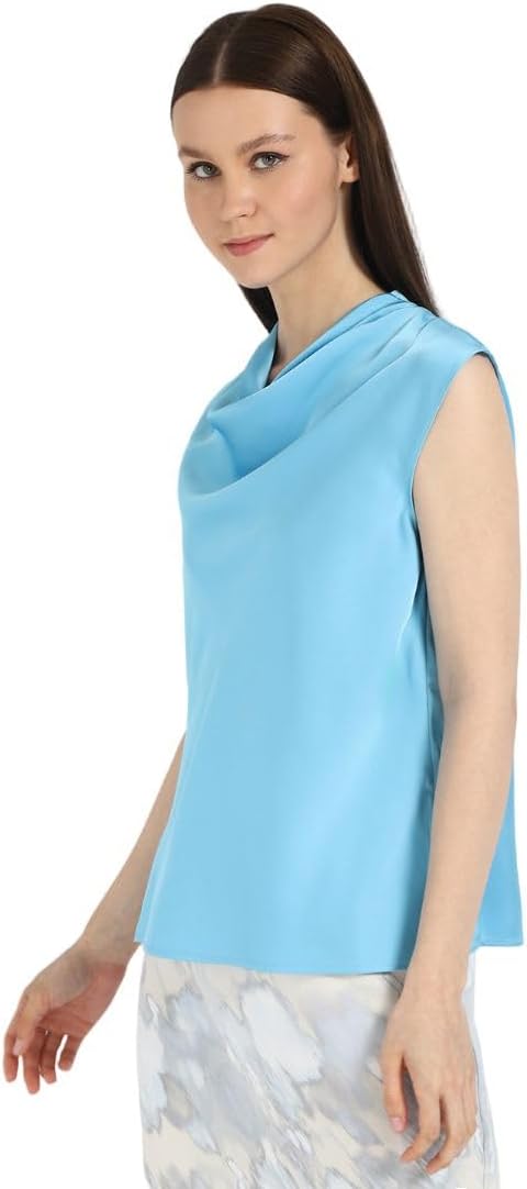 Женская атласная блузка с воротником-хомут от Calvin Klein, Ethereal Blue
Женская атласная блузка с воротником-хомут от Calvin Klein, Ethereal Blue